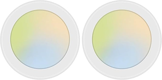 2 Pack 5CCT 6 Inch LED Disk Light, Dimmable Flush Mount Ceiling Lights, 2700K/3000K/3500K/4000K/5000K Selectable, 15W 1100LM, CRI 90, Low Profile Surface Mount Ceiling Disc Light, Wet Rated & ETL