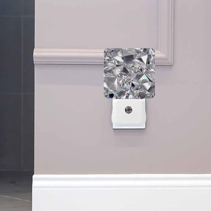 Crystal Night Light Abstract 3D Clear Texture 0.5W Night Lights Auto LED Lamp Energy Saving Square Lights for Room Bedroom Bathroom