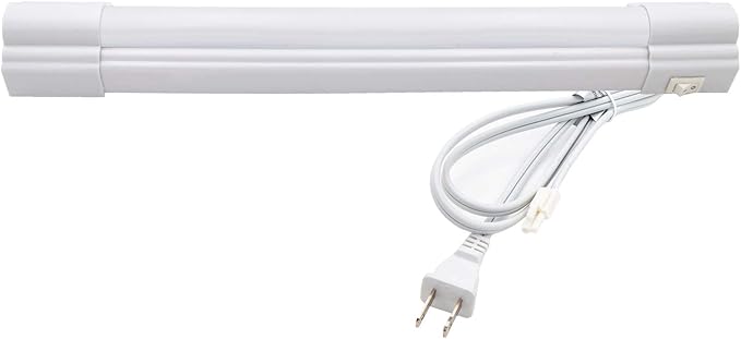 Maxxima 12 inch LED Under Cabinet Light - 600 Lumens Warm White 3000K, Undermount Lighting Fixture for Kitchen, Closet, and Bedroom, On/Off Switch, Plug in