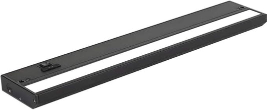 LED Under Cabinet Lighting Hardwired - 3CCT 18 Inch Black Finish - Undercabinet Lights for Kitchen - Linkable Undercounter Dimmable Plug in Light or Hard Wired - Under Counter Fixture Direct Wire