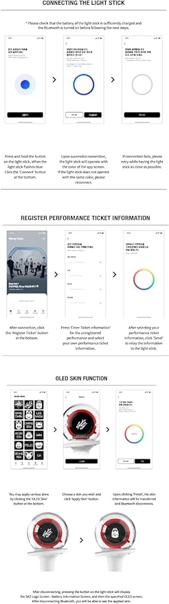 Straykids Lightstick, Cheering Lights for Concert Light Sticks with Bluetooth Function with Merch Bracelets and 55 Photocards