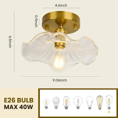 Bubble Ball Semi Flush Mount Ceiling Light Fixture, 24" Bubble Chandelier, Modern Hand Blown Glass Chandelier for Bedroom, Living Room, Dining Room (XD02)