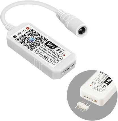 LED Wifi Controller, RGB Led Light Strip Voice Control From Alexa & Google Home, WIFI Wireless Smart Controller With Free App via IOS or Android Smartphone