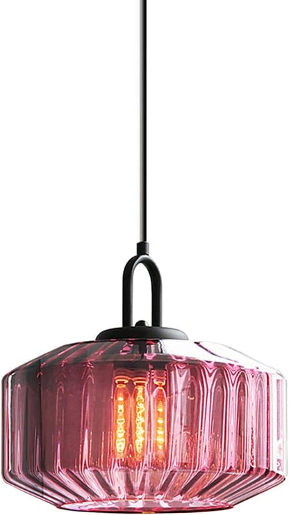 Mid Century Modern Pendant Light fixtures Glass Globe Pendant Lights with Hand Blown Purple Glass Shade Vintage Hanging Pendant Light for Dining Room Some Room Ceiling Hanging Light