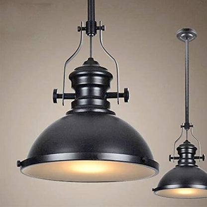 12 Inch Industrial Pendant Light with Diffuser, Vintage Hanging Fixture for Kitchen Island, Dining Room, Farmhouse, Bar, Cafe, Dimmable Rustic Ceiling Lamp (Black, 2 Pack)