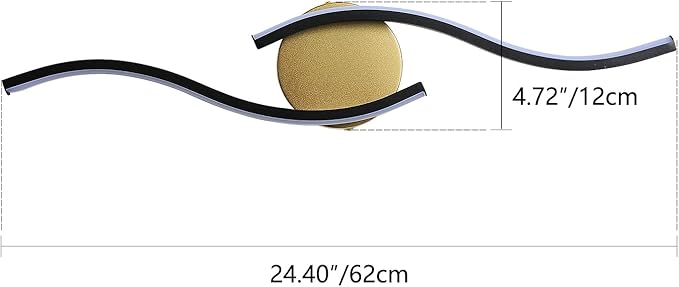 XZHGCEE Modern Vanity Lights Bathroom Light Fixtures : Black and Gold Vanity Light LED Wall Sconce - Indoor Wall Lights for Living Room, Bedroom, Hallway