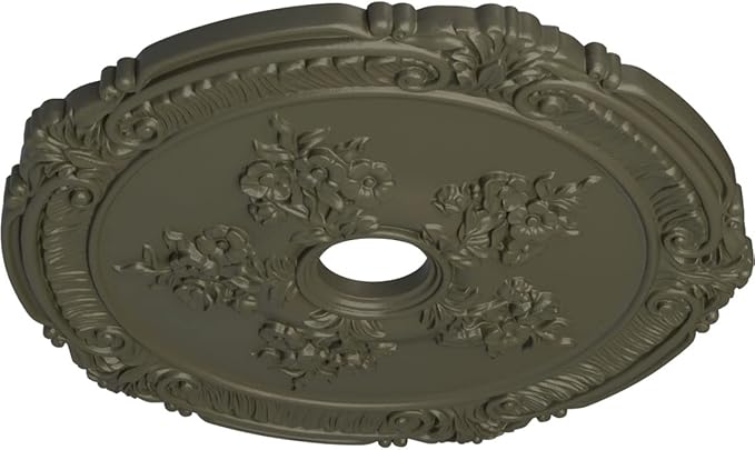Ekena Millwork CM26ATWHF 26"OD X 3 3/4"ID X 1 1/2"P Attica With Rose Ceiling Medallion Fits Canopies Up To 4 1/2", Witch Hazel