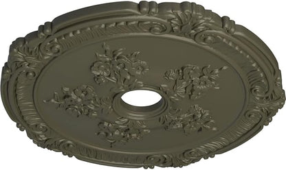 Ekena Millwork CM26ATWHF 26"OD X 3 3/4"ID X 1 1/2"P Attica With Rose Ceiling Medallion Fits Canopies Up To 4 1/2", Witch Hazel