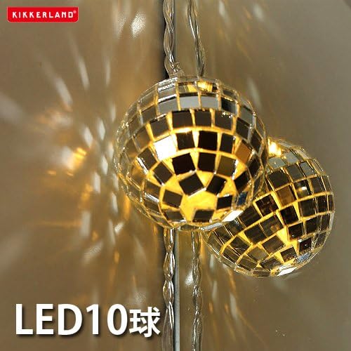 Kikkerland 5ft 10 Hanging LED Disco String Lights Battery Operated Bedroom Living Room, Inside Outside Decor, Home Decor, Party Lights