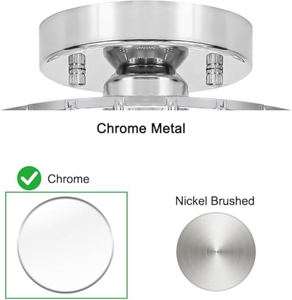 Lxybcce Chrome Crystal Ceiling Light Fixture - Modern Semi Flush Mount Ceiling Chandelier Lighting for Hallway, Kitchen & Foyer | Dazzling Prism Chandelier with Easy Installation,1 Light, 9 in