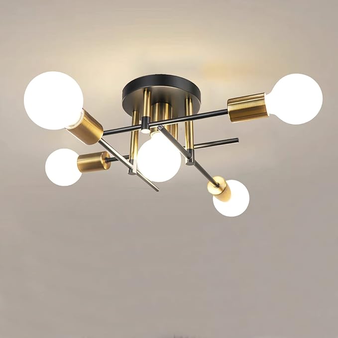Modern Ceiling Light Fixture, Sputnik Chandelier, Mid Century Vintage Industrial Pendant Lighting for Living Room Bedroom Kitchen Dining Room Farmhouse