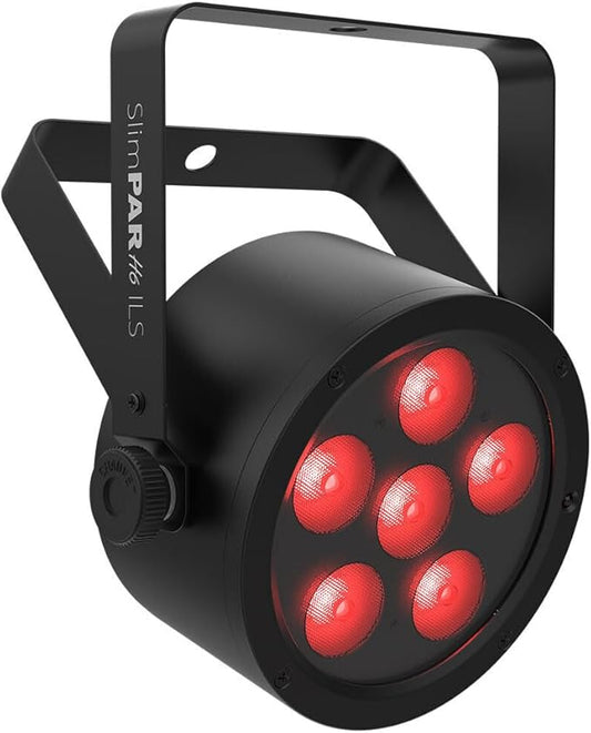 Low-profile LED PAR with 6-in-1 LED technology (RGBAW+UV) compatible with ILS