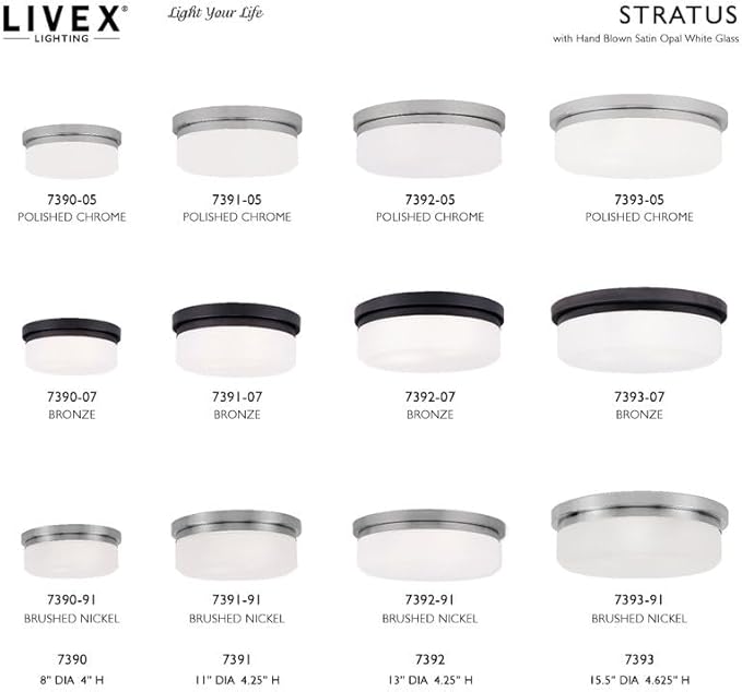 Livex Lighting 7393-05 Isis 3 Light Ceiling Mount or Wall Mount, Chrome