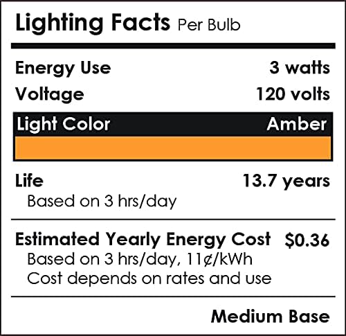 Sunlite 81469 LED PAR20 Colored Recessed Light Bulb, 3 Watt (50w Equivalent), Medium (E26) Base, Floodlight, ETL Listed, Amber, 1 Count (Pack of 2)