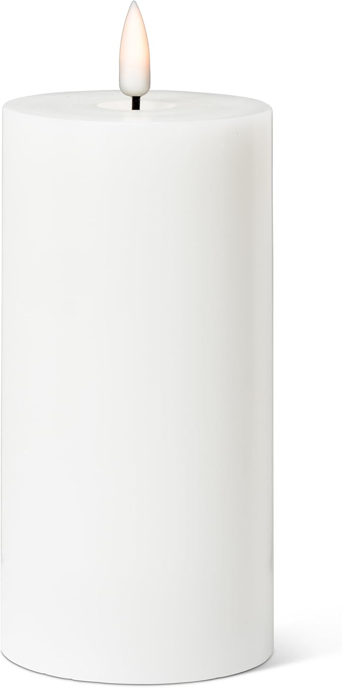 Abbott Collection Wax LED Flameless Pillar Candle - White (3x6 H)