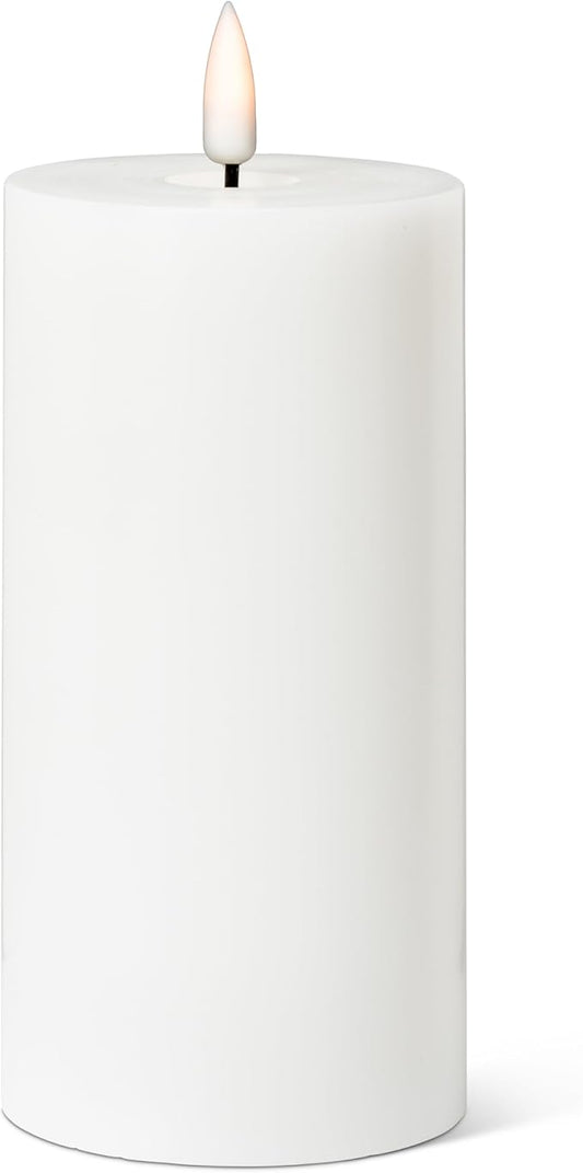 Abbott Collection Wax LED Flameless Pillar Candle - White (3x6 H)