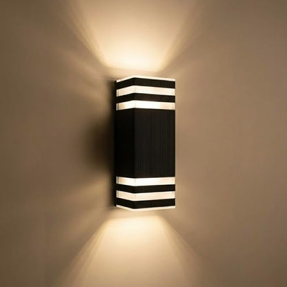 Wired Wall Light Outdoor Waterproof IP65, Super Bright Starburst Pattern 2 x GU10 Sockets Duo Pathway Light, 1 Unit Professional Landscape Lighting for Garden, Yard, Patio, Walkway, Anti-Rust Aluminum