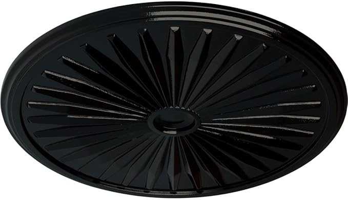 Ekena Millwork CM33LEBPS - 33 1/8"OD x 3 1/2"ID x 1 3/8"P Leandros Ceiling Medallion (Fits Canopies up to 5") - Ceiling Medallion, Black Pearl