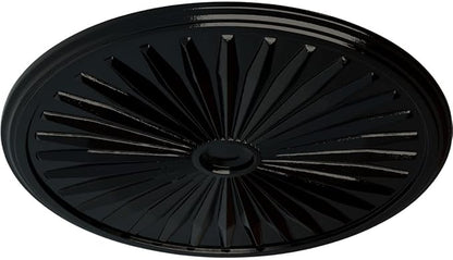 Ekena Millwork CM33LEBPS - 33 1/8"OD x 3 1/2"ID x 1 3/8"P Leandros Ceiling Medallion (Fits Canopies up to 5") - Ceiling Medallion, Black Pearl