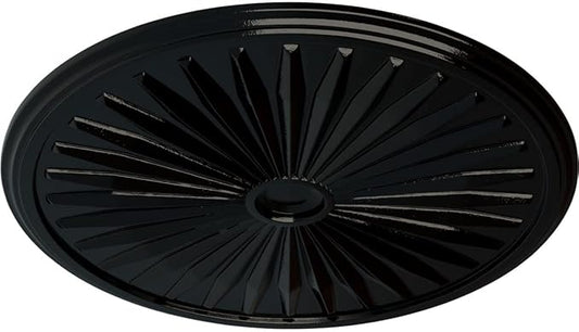 Ekena Millwork CM33LEBPS - 33 1/8"OD x 3 1/2"ID x 1 3/8"P Leandros Ceiling Medallion (Fits Canopies up to 5") - Ceiling Medallion, Black Pearl