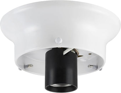 Aspen Creative 22102-03-1, Flush Mount Ceiling Fixture Shade Holder Kit in Matte White Finish 3-5/8" Fitter, 4-3/4" Diameter x 1-3/4" Height