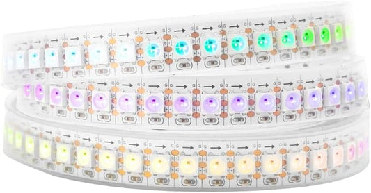BTF-LIGHTING WS2812B IC RGB LED Strip,UL Listed,Pure Gold Wires,DC5V 3.28FT 144LED 5050SMD,Individually Addressable,Flexible for DIY Chasing Full Color Project,IP67(No Adapter or Controller)
