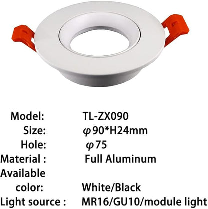 YIPANGUANG 2PCS OF PACK Led Ceiling Anti-glare Downlight Fixture LAMP Shades for GU10 MR16 Bulb (no bulb)