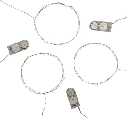 LumaBase Battery Operated LED Fairy String Lights, Soft White - Set of 3