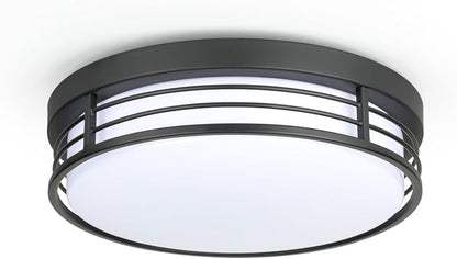 WISBEAM 10 Inch Matte Black Flush Mount Ceiling Light, 23W LED Ceiling Lighting Fixture with 5CCT(2700K/3000K/3500K/4000K/5000K), Dimmable LED Light Fixtures Ceiling Mount for Kitchen Bathroom Hallway