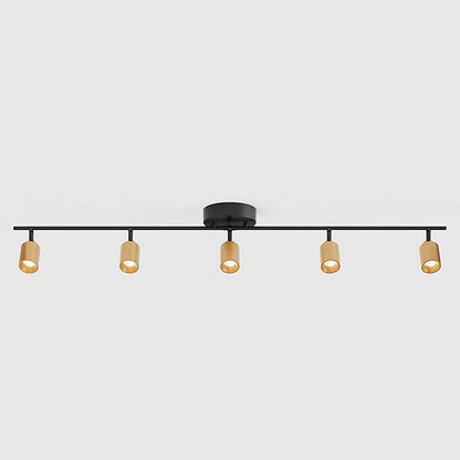 Shura Black & Brass 5-Light Track Light with Adjustable Heads, Integrated LED Bulbs, 4 ft. Track Lighting Kit Ceiling Light, 3000k, 2450 Lumens