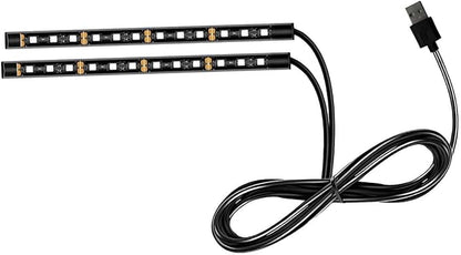 Ohleats Car LED Strip Light, 24 LED RGB Auto Interior Atmosphere Lights, USB Vehicle Under Dash Ambient Night Light Strip, Interior Decorative Lamp Lighting Kit Car Accessories (Ice Blue)
