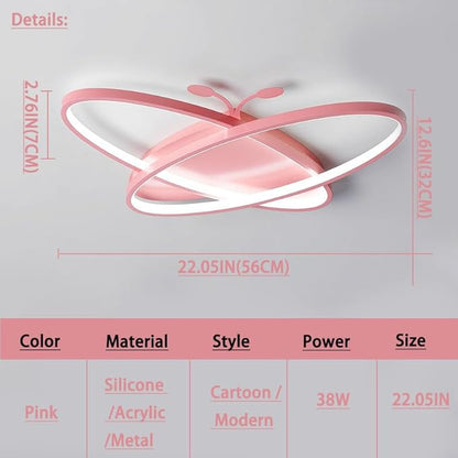 Modern Led Ceiling Light Fixture Kids Bedroom Flush Mount Ceiling Lights Dimmable with Remote Ceiling Lamp Creative Cartoon Chandelier Lighting for Girl Boy Baby Nursery Toys Room