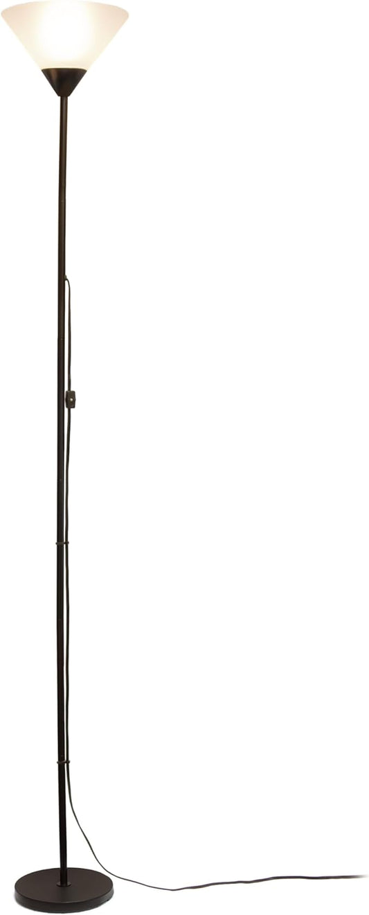 Simple Designs LF1052-BLK 70" Contemporary Classic Metal Uplight Floor Lamp, for Ambient Lighting, Living Room, Bedroom, Black