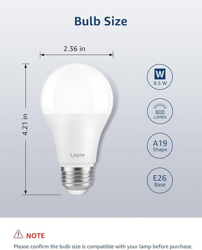 Lepro B1 AI Smart Light Bulbs - WiFi & Bluetooth RGBWW Color Changing LED Bulb Works with Alexa & Google Assistant, Personalized Al Lighting Designer, AI Voice Control, Music Sync, 2.4GHz Only, 8 Pack