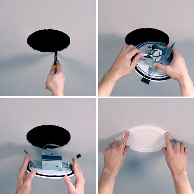 HALO 4 in Round Integrated LED Surface Mount Recessed Downlight Trim, 5000K, Wet Rated for Shower and Outdoor Lighting Applications, Energy Star, White Finish - SMD4R6950WHDM