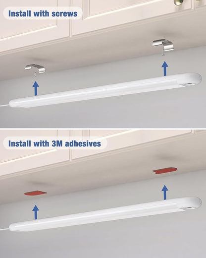 MYPLUS 24" Under Cabinet Lighting, Hand Wave Sensor Under Counter Lights for Kitchen, 600LM Bright LED, 5 Color Temps, Dimmable Under Cabinet Lights Plug in for Desk,Sink,Workbench