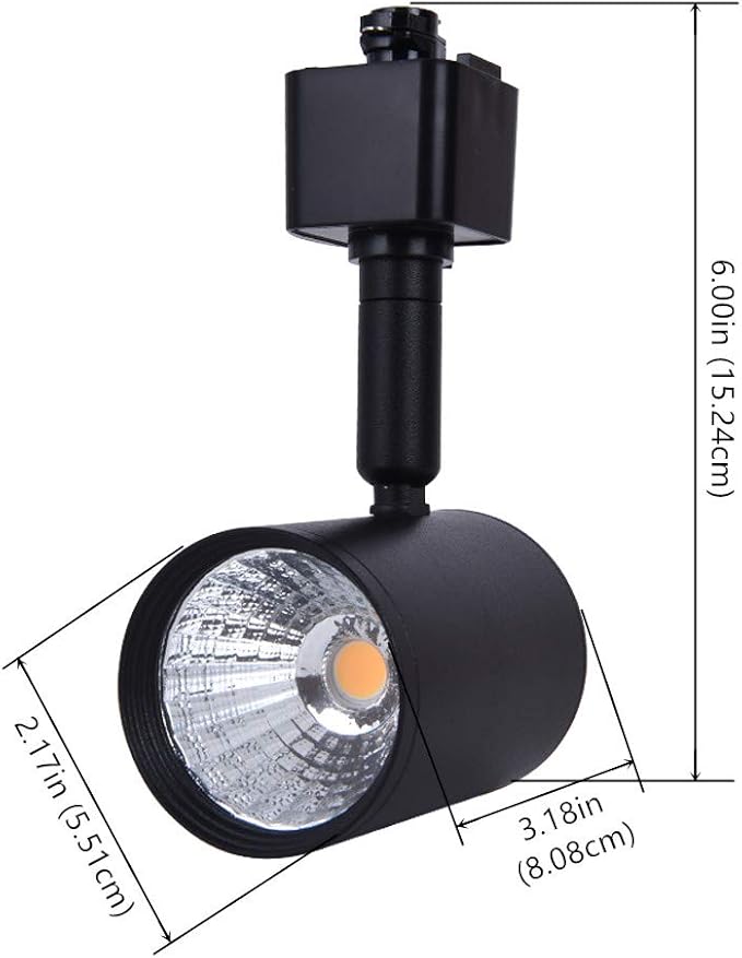 mirrea 6 Pack LED Track Lighting Heads Compatible with Single Circuit H Type Track Lighting Rail Ceiling Spotlight for Accent Task Wall Art Exhibition Lighting 6.5W 24° Black (3000K Warm White)