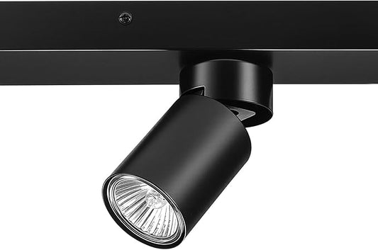 Globe Electric Plug-in Track Lighting, 4-Light Adjustable Track Bar, Matte Black 24-Inch Fixture with 15-Foot Cord, Modern Ceiling Light for Apartments & Rentals