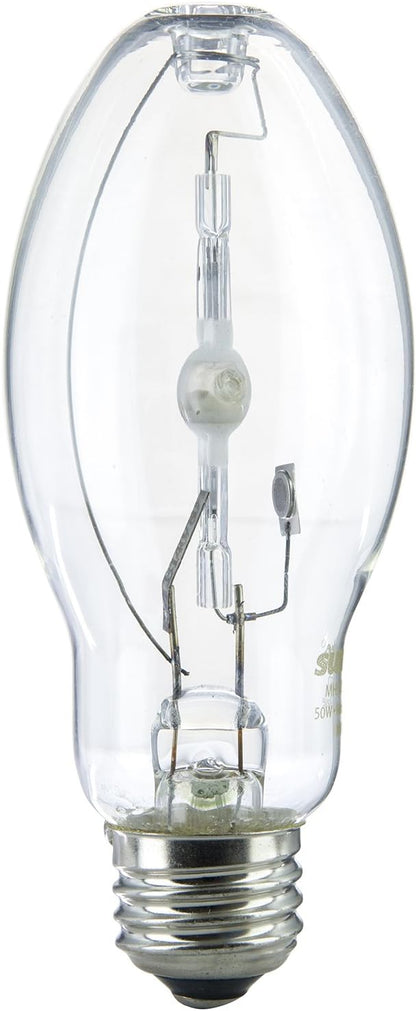 Sunlite 03637-SU MH50/U/MED M110 Metal Halide Lamp, 50 Watts, Pulse Start, Medium Base (E26), ED17, 10,000 Hours Life, 3400 Lumen, Clear Finish, 4000K