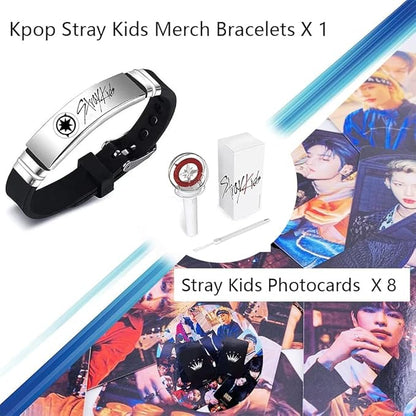 Straykids Lightstick, Cheering Lights for Concert Light Sticks with Bluetooth Function with Merch Bracelets and 55 Photocards