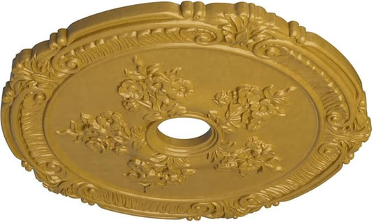 26"OD x 3 3/4"ID x 1 1/2"P Attica with Rose Ceiling Medallion (Fits Canopies up to 4 1/2"), Hand-Painted Iridescent Gold