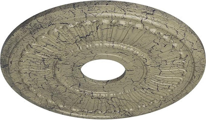 16"OD x 3 5/8"ID x 3/4"P Melonie Ceiling Medallion (Fits Canopies up to 6 3/8"), Hand-Painted Castle Stone Crackle