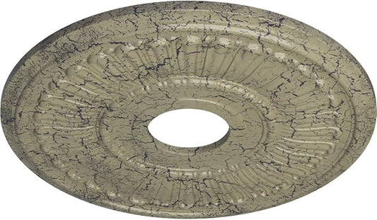 16"OD x 3 5/8"ID x 3/4"P Melonie Ceiling Medallion (Fits Canopies up to 6 3/8"), Hand-Painted Castle Stone Crackle