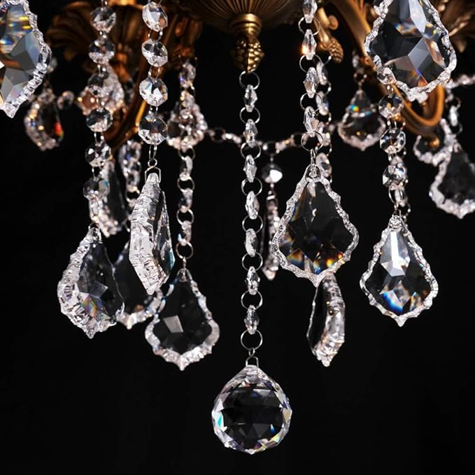 Crystal Chandeliers Contemporary Chandelier Island Lighting 8 Lights Candle Pendant Ceiling Light Fixture for Dining Room Living Room Kitchen Bedroom Hallway Entry D27.6
