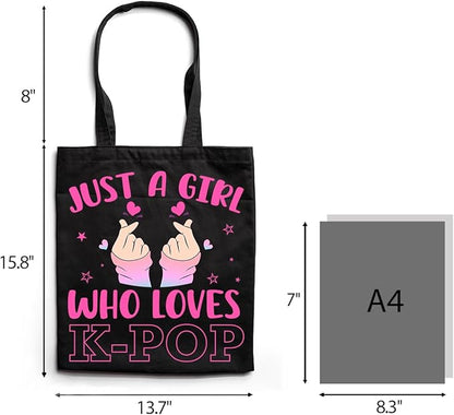 K-Pop Gift Tote Bag for Kpop Music Lover Korean Drama Canvas Tote Bag Gift for K-Pop Lover, Double-Sided Print Bags