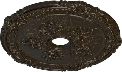 Ekena Millwork CM26ATSHC Attica with Rose Ceiling Medallion, Stone Hearth Crackle, 26"OD x 3 3/4"ID x 1 1/2"P