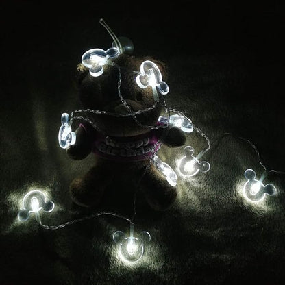 1.65m 10LEDs Decorative Cartoon Animal Mouse Night Mood Light Romantic Lamp for Home Indoor Bedroom Party Festival Décor(White)