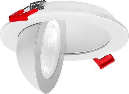 DGF 4-inch White Selectable Canless Floating Gimbal LED Recessed Downlight (DGF43120SRDWH)
