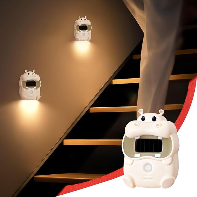 Light-Powered Motion Sensor Night Light, Magnetic Wall Mount/Tabletop, Auto On/Off, 3000K Warm White for Bedroom, Hallway, Bathroom, Kids Room, Best Thoughtful Gift for Holiday & Birthday