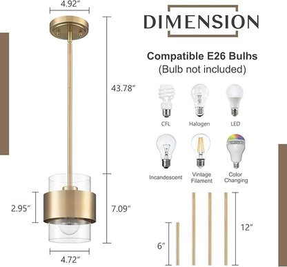DEYNITE Modern Pendant Light Fixture Hanging Light for Kitchen Island